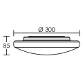 C4 r- plafonnier/appl. mur ip44 led intég. 16w 4000k 1150lm, sensor intégré