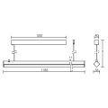 Asy led - suspension, 1185mm, gris, led intég. 22w 4000k 2500lm