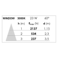 Window - projecteur led pour rail 3 allumages blanc 23w 3000k 2600lm