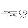 Meubled - encastré ip44, rond, fixe, alu, led intég. 1,7w 4000k 75lm