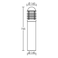 Caleo 2 borne extérieur IP44 IK07, inox, E27 100w max., lampe non incl., hauteur de 75cm