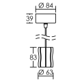 Mini curves - suspension, alu blc, led intég. 4,8w 3000k 400lm