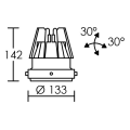 Module p/downlight quadra led 34w 3000k 40° 3000lm, driver 900ma séparé fourni