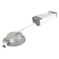 P10 - downlight ip20/65, rond Ø105mm fixe nickel, 90°, led intég.10w 3000k 800lm