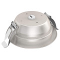 P10 - downlight ip20/65, rond Ø105mm fixe nickel, 90°, led intég.10w 3000k 800lm