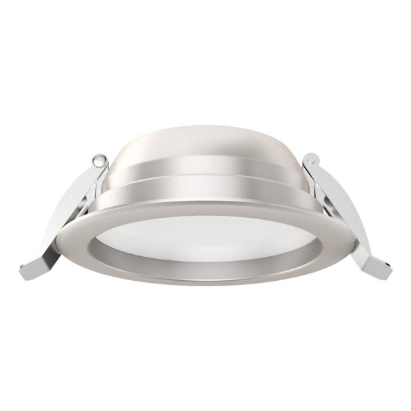 P10 - downlight ip20/65, rond Ø105mm fixe nickel, 90°, led intég.10w 4000k 830lm