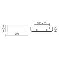 Grant - applique mur, alu, led intég. 15w 3000k 700lm, dimmable