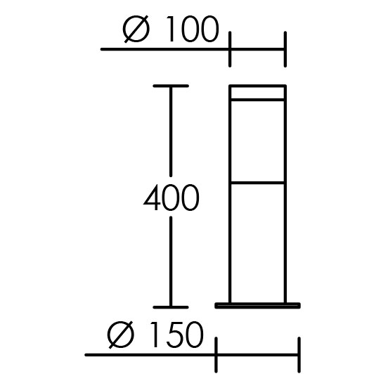 Saxo - borne extérieur de 40cm, graphite, 8w 3000k 420lm, dimmable, ip56 ik08