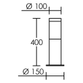 Saxo - borne extérieur de 40cm, graphite, 8w 3000k 420lm, dimmable, ip56 ik08