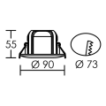 Aquapro - encastré ip20/65 vol.2, fixe, nickel, led intég. 8w 4000k 800lm