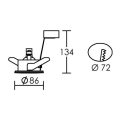 Hidro -enc.gu5,3, ip20/65, cl.2, vol.1, blanc, lpe led 6w 3000k 500lm incl.