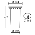 Walker 2-enc. Sol ext. Ip67 ik10, rond, tôle inox, e27 r63 40w max, lpe non incl