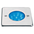 Ego carre 9 led bleu  - inox