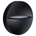 Cantor - applique mur ext. ip65 ik07, rond, noir, led intég. 9,5w 4000k 340lm