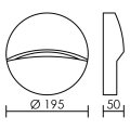 Cantor - applique mur ext. ip65 ik07, rond, noir, led intég. 9,5w 4000k 340lm