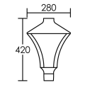 Tête de lanterne LED Aric Morphis pour mât 24W 3000K