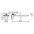 Tige de fixation fa 40 avec pince pour projecteur wink / elfi, noir