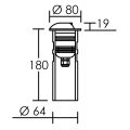 Mira 65-230 b1 - enc.sol ext. ip67 ik08, Ø80, couleur inox, led 5w 3000k, 30000h