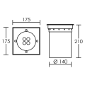 Tecnisol 150 - enc.sol ext. ip67 ik10, carré, inox, led 12w 10° 3000k 700lm