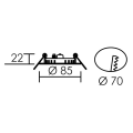 Flat cct - encastré plat fixe nickel 110° led 5w 450lm 3000/4000k (cct)