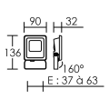 Twister 3 - proj. ext. ip65 ik08, gris, 90° led intégré 12w 4000k 1550lm