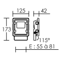 Twister 3 - proj. ext. ip65 ik08, gris, 90° led intégré 25w 3000k 3000lm