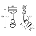 Zao 029 - spot rail 1 all. 029 gu10, blanc, a/lpe led 6w 3000k 500lm incl