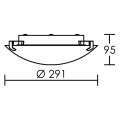 Plaf. alva Ø300mm blc e27 60w