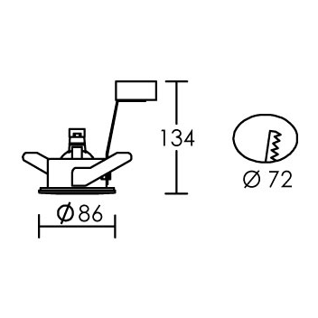 Hidro-230 cx - encastré gu10, ip20/65, vol.2, rond, fixe, blanc, lampe non incl.