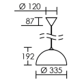 Como - suspension e27 60w max, Ø335mm, acier blanc/int.cuivré, lampe non incl.