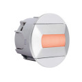 Baliz - encastré mur rond, fixe, gris, led intég. 0,46w rouge