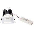 Ivaro - downlight carré fixe blanc, ip44, led intég. 65° 34w 4000k 3500lm