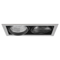 Kit quadra duo -downlight orient. gris, 2 mod. led 34w 3000k 40° 3000lm incl