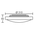 C4 s- plafonnier/appl. mur ip44 led intég. 16w 4000k 1150lm, sensor intégré