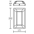 Camille 1 - appl. mur ext. ip65 ik07, graphite, led intég. 10w 3000k 375lm