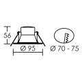 Loki - encastré fixe, blanc, led 6w 100° 600lm 3000/4000k (cct)