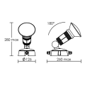 Dafnee - proj. Ext. Ip65 ik08, basc., noir, e27 par38 100w max., lampe non incl.