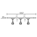 Diam - rail 1 all. 029 + 3 spots gu10, blanc, a/lpes led 6w 3000k 500lm incl