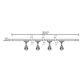 Diam - rail 1 all. 029 + 4 spots gu10, blanc, a/lpes led 6w 3000k 500lm incl