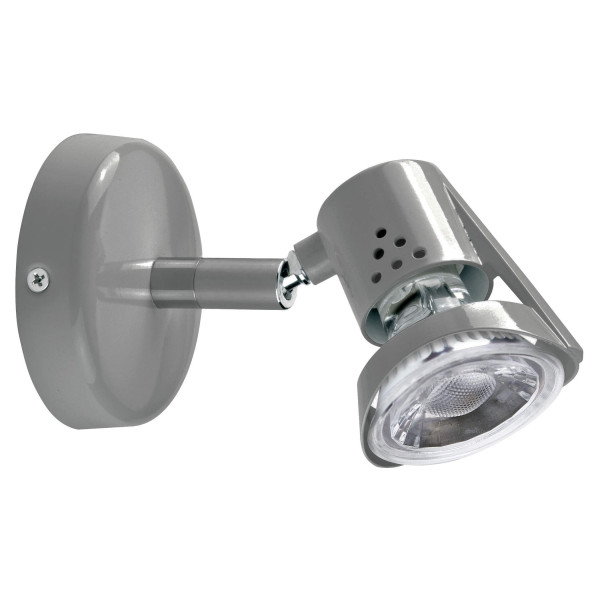 Rubis - spot sur patère gu10, gris, a/lpe led 6w 3000k 500lm incl