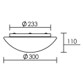 Pandora - plafonnier ip44 vol.2, rond, opale, e27 60w max., lampe non incl.