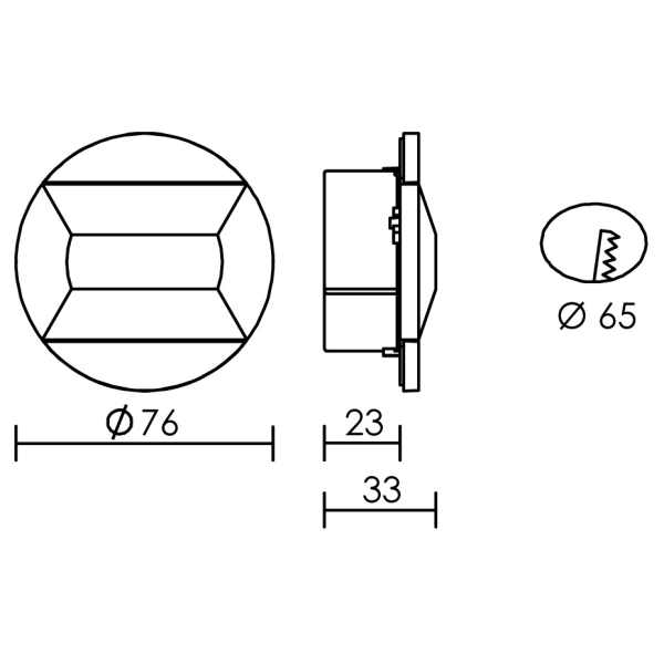 Baliz - encastré mur rond, fixe, gris, led intég. 0,46w 4200k 37lm