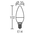 Lampe flamme e14 led 5,4w 2700k 470lm, cl.énerg.a+, 15000h