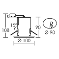 Dlt-iso 90 - encastré gu10 basculant, blanc, recouvrable, rt2012, lampe non fournie