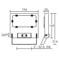 Michelle - proj. ext. ip65 ik08, noir, 110° led intégrée 50w 3000k 5000lm