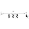 Yeo - rail 1 all. + 3 spots gu10, blanc, a/lpes led 6w 3000k 500lm incl