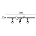 Comete - rail 1 all.029 + 3 spots gu10 blanc, a/lpes led 6w 3000k 500lm incl