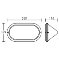 Ovo 330 - hublot ext. Ip65 ik10, ovale, blanc, e27 75w max., lpe non incl.