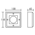 Luxmur 3 - applique mur ext. Gx53 ip66 ik07, carré, graphite, lampe non incl.