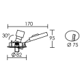 Galaxy - encastré gu10, rond, basc., nickel, a/lpe led 6w 3000k 470lm incl.